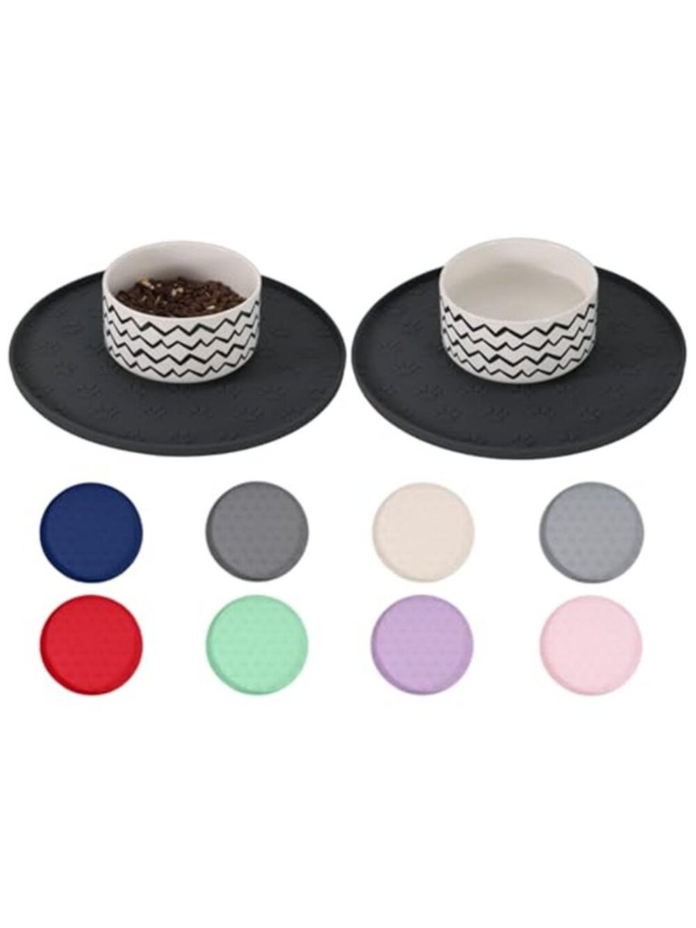 Waterproof Dog Food Mat 2 Pack Silicone Pet Food Mat Dog Food Bowl